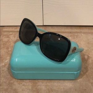 Tiffany & co. Black and Tiffany blue sunglasses